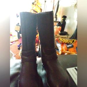 Brown high boots
